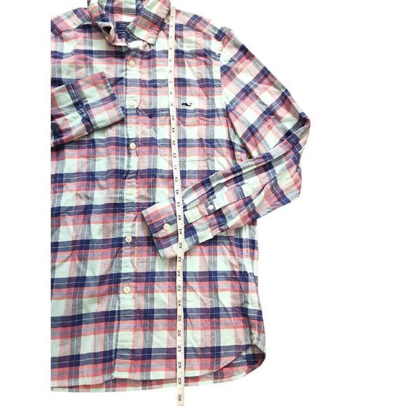 Vineyard vines Linen blend Classic fit button up shirt plaid mens SMALL - Picture 5 of 8